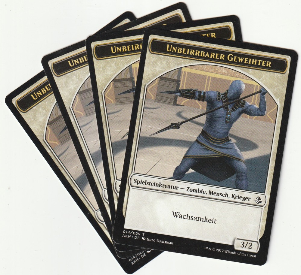 ✪ 4 fichas MAGIC The Gathering INQUEBRANTABLES CONSAGRADOS Creature JUEGO AKH/DE