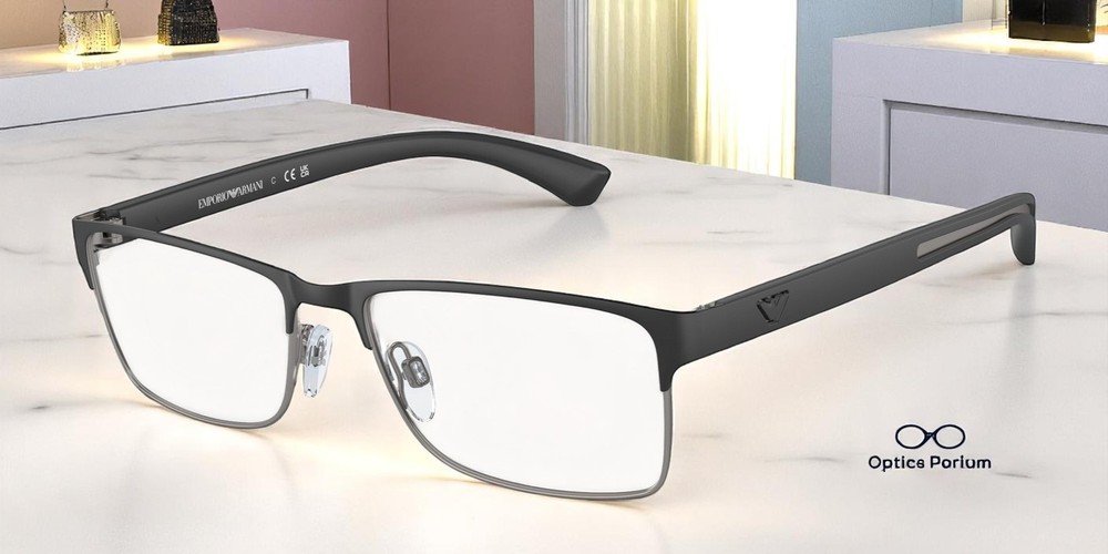 EMPORIO ARMANI EA1052 3094 Black Rb Matte Gunmetal Demo 53 mm Men's Eyeglasses