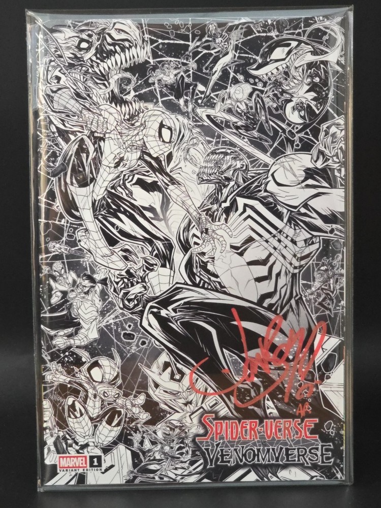 Signed AP Jonboy Meyers Year In Marvel ‘25 Spider-Verse Vs Venomverse B&W Ltd 10