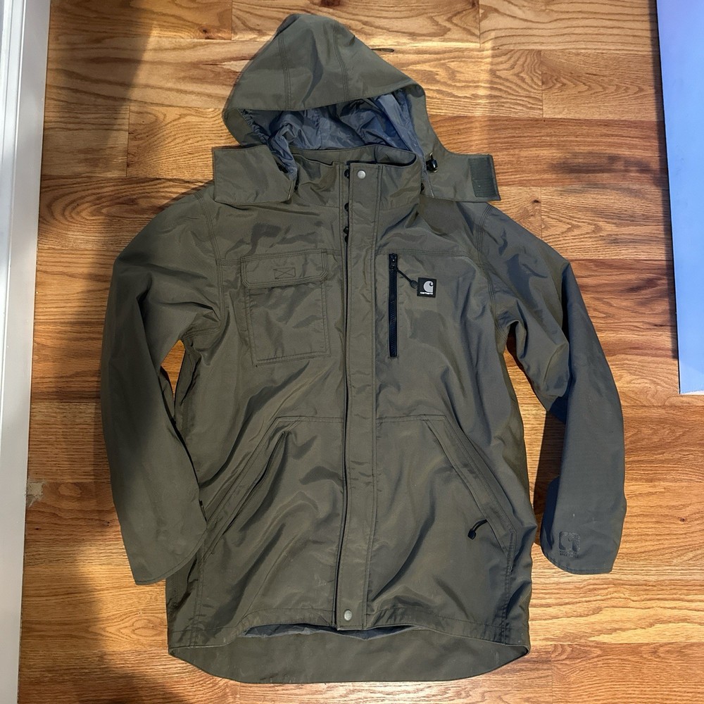 Carhartt Men's M Khaki Green Rain Jacket