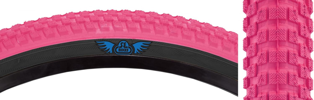 26x2.0 CUB Pink/Black Bike Tire 27TPI Wire Bead