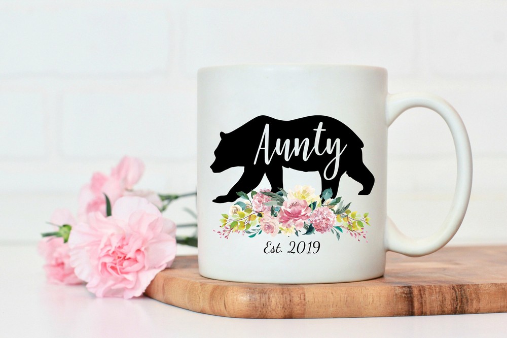 Personalized Auntie Bear Mug Aunt Mug Auntie Mug New Aunt Gift Promoted To Aunt