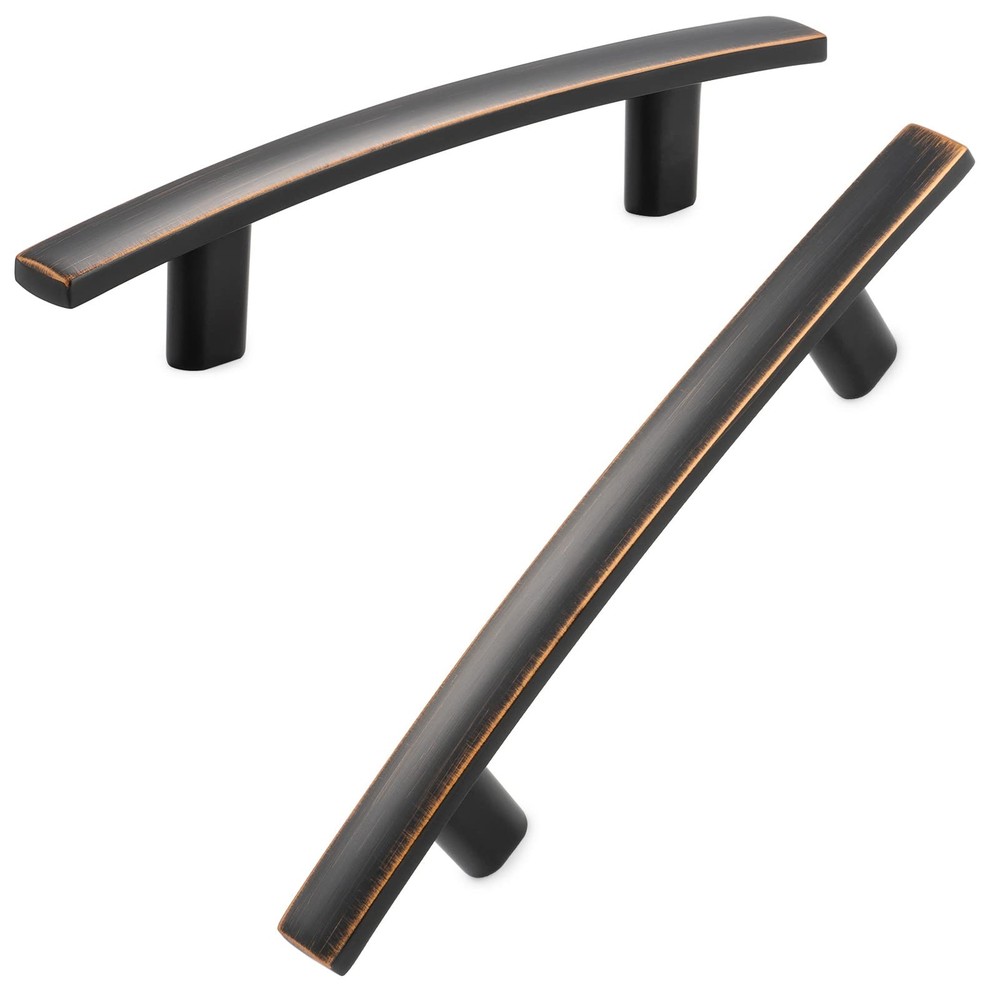 Oil Rubbed Bronze Curved Cabinet Pull - Solid Arch Handle for Furniture 3 Inch