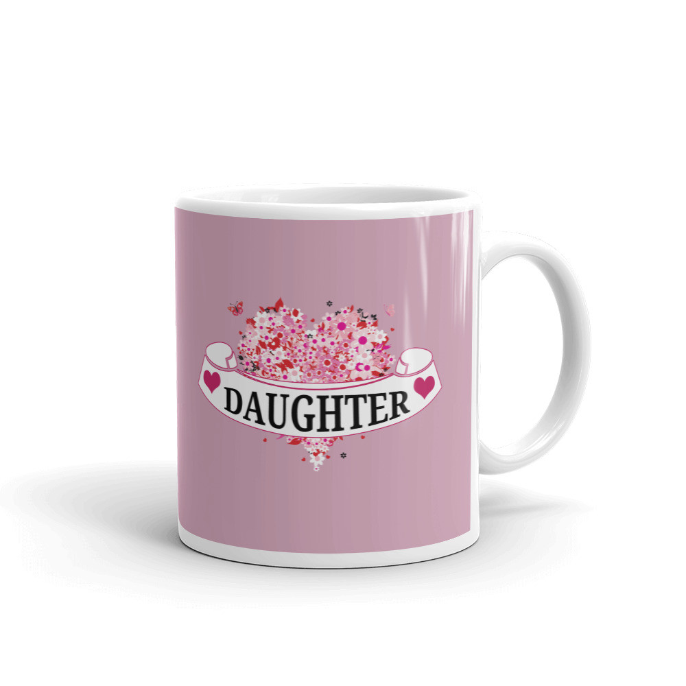 Daughter Gift From God Heart Flowers Coffee Tea Ceramic Mug Office Work Cup Gift