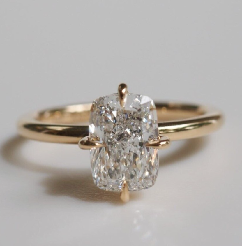 2.65 Ct Radiant Cut Created Diamond Women's Engagement Ring 14K Rose Gold Plated