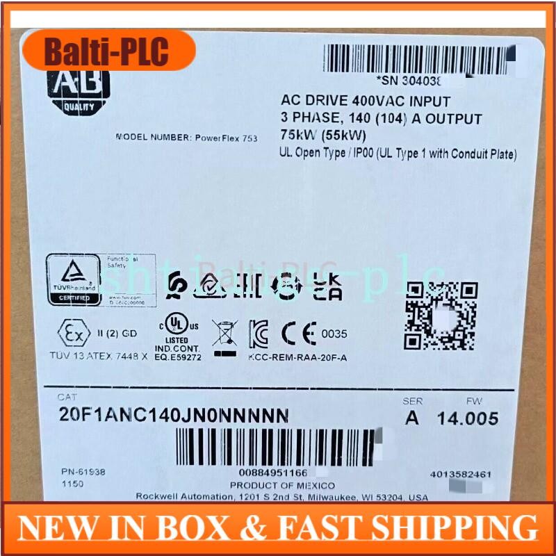 NEW 20F1ANC140JN0NNNNN PowerFlex Air Cooled 753 AC Drive