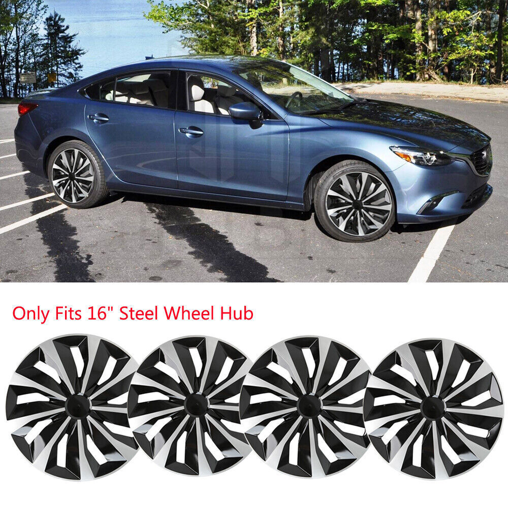 4 Full Rim Snap-On Hub Caps for Mazda 3 & 6 2003-2016 16