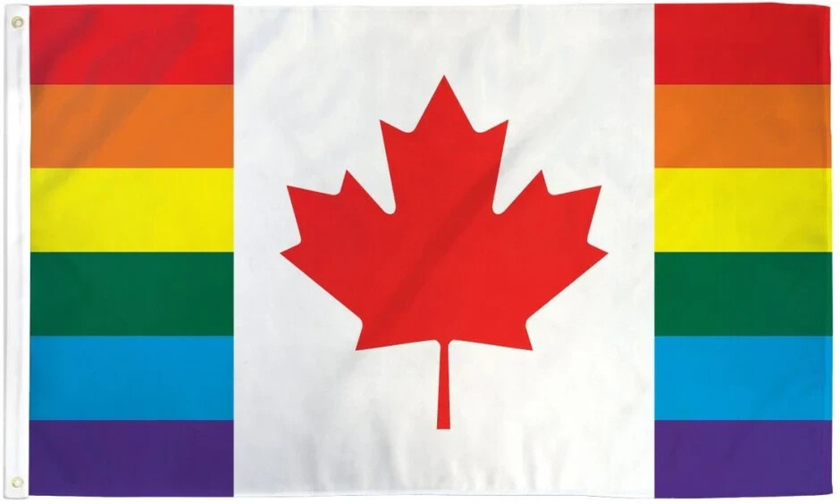 Canada Rainbow 3x5ft Poly LGBTQ+ Pride Flag for Canadian Pride Month
