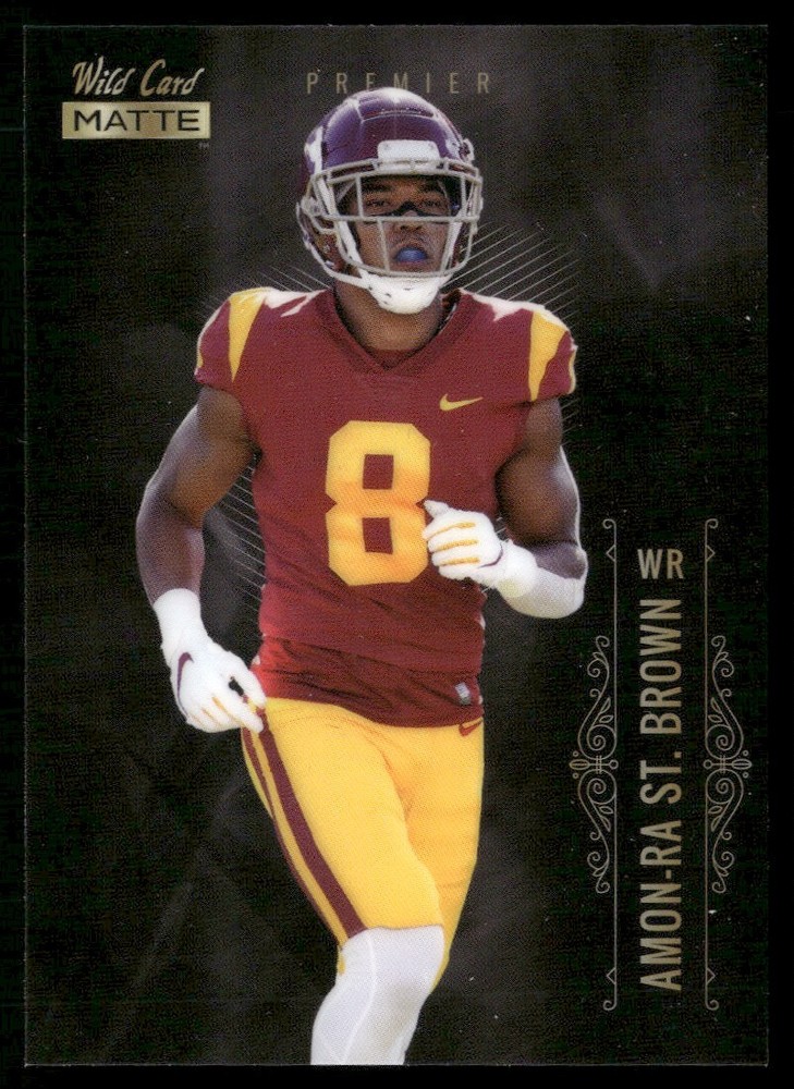 2021 Wild Card Matte Black Premier Rookie Amon-Ra St. Brown Rookie USC Trojans