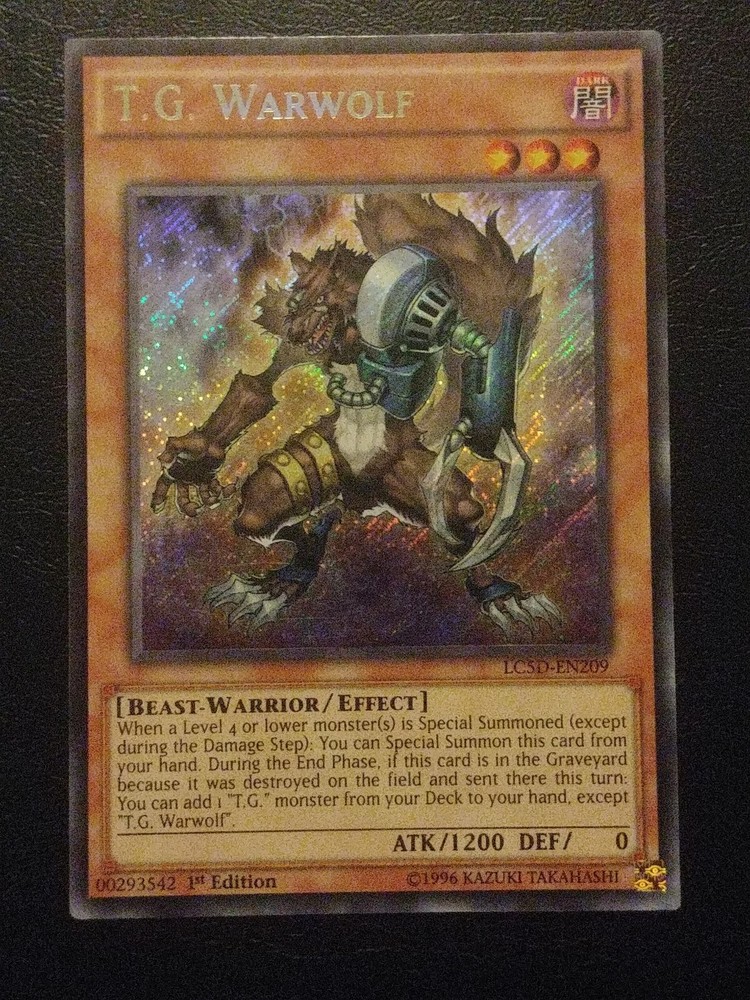 Yu-Gi-Oh SECRET RARE T.G. WARWOLF Holo LC5D-EN209 1st Edition NM
