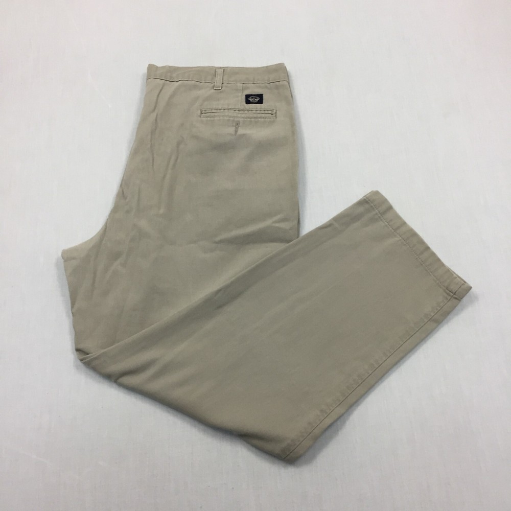 Dockers Chino Trousers Cotton Pants Straight Fit Mens Size 42W 30L Beige