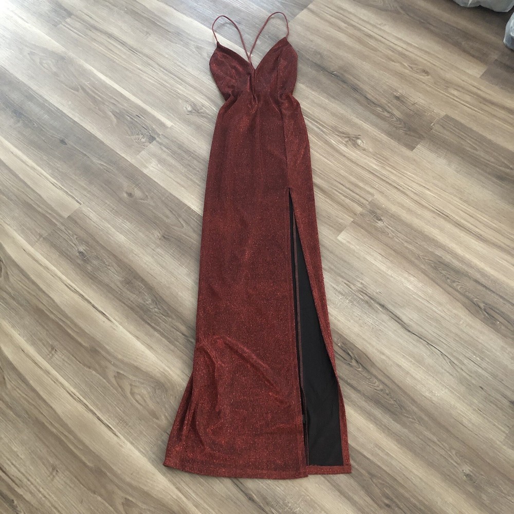 Mind Code Sparkle Thread Evening Dress Women’s Burgundy size Small