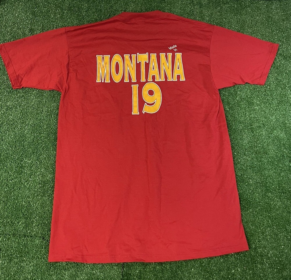 Vintage 90’s Kansas City Chiefs Joe Montana Jerzees T Shirt Size L