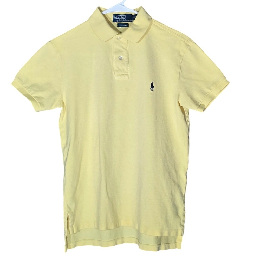 Polo Ralph Lauren Shirt Size Small Custom Fit Short Sleeve Polo Pale Yellow