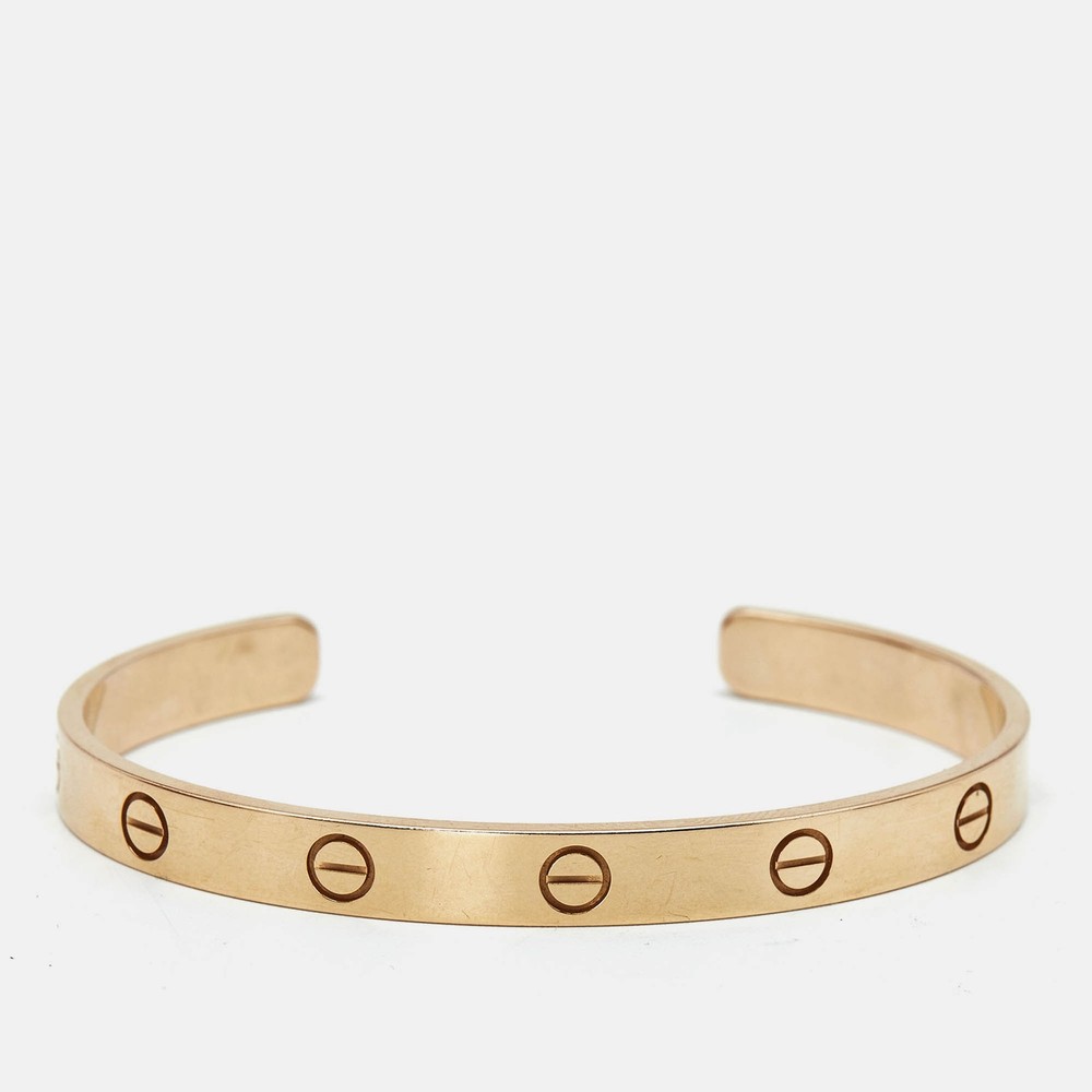 Cartier Love 18k Rose Gold Open Cuff Bangle Bracelet 18