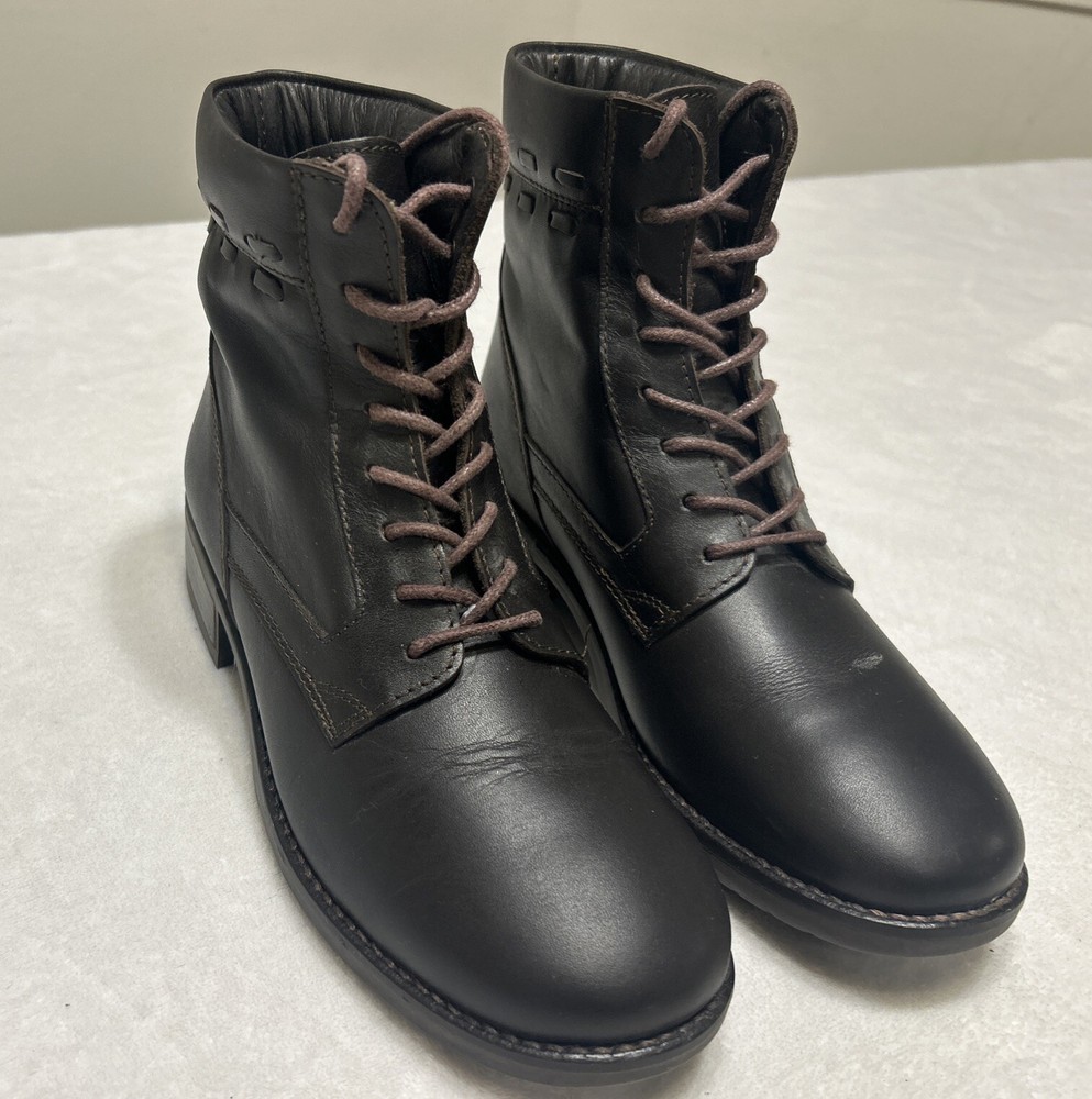 LL Bean Women’s Boots Size 7 M Brown Leather Lace Up Paddock Ankle Combat Boots