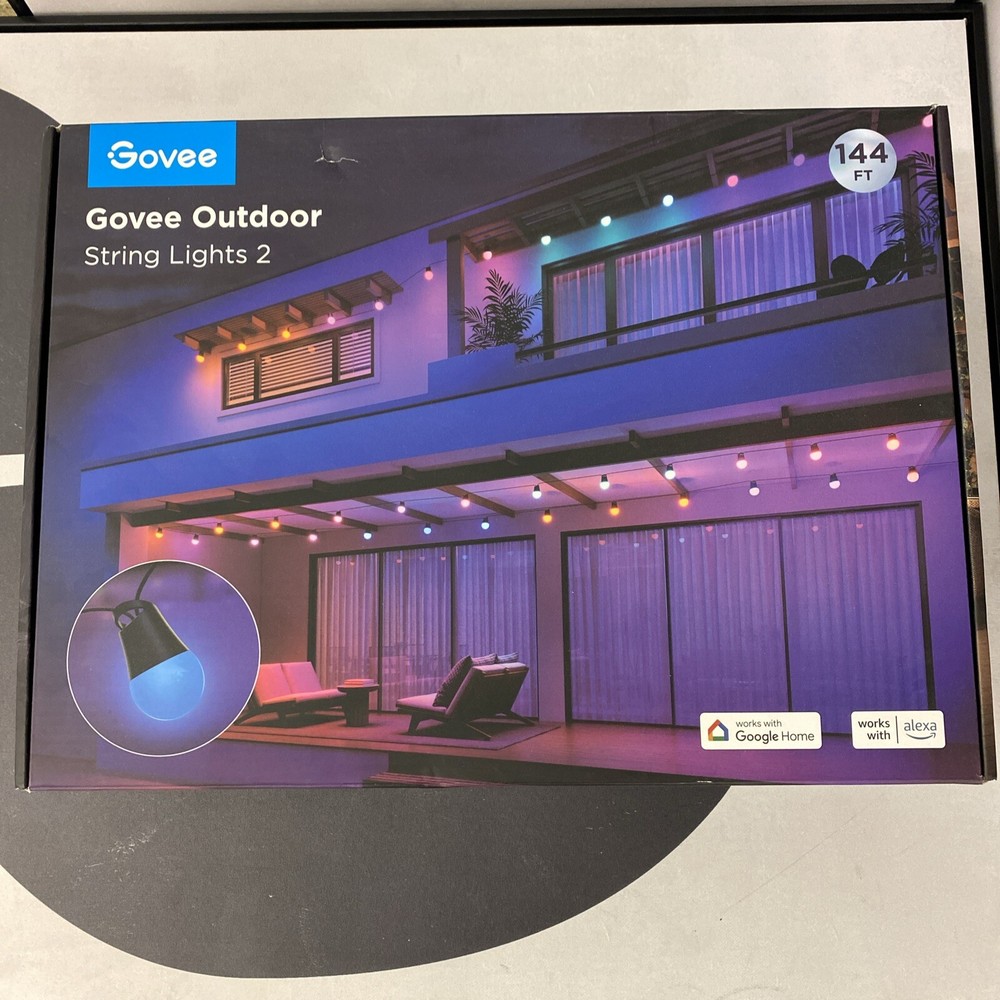 Govee Outdoor String Lights 2 - 144 ft TOTAL - RGBIC H7039