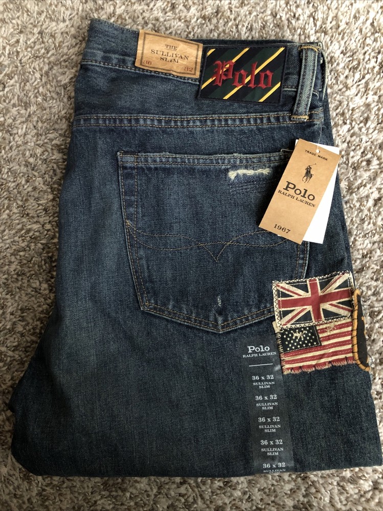 Polo Ralph Lauren Brand New Mens Blue Jeans Pants 36x32 Father’s Day