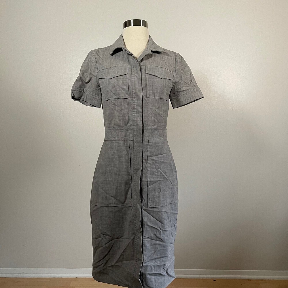J. Crew • Gray Button Front Dress Women's 2