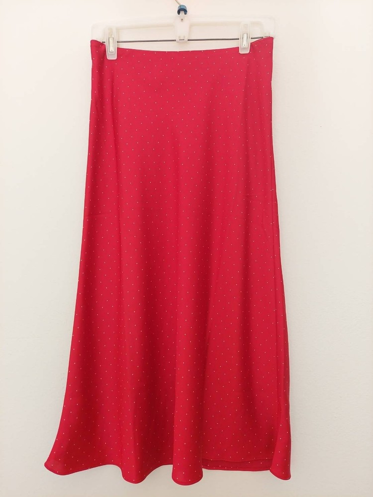 J Crew Trendy Pull-On Slip Skirt in Microdot NEW Premium Material Deep Ruby