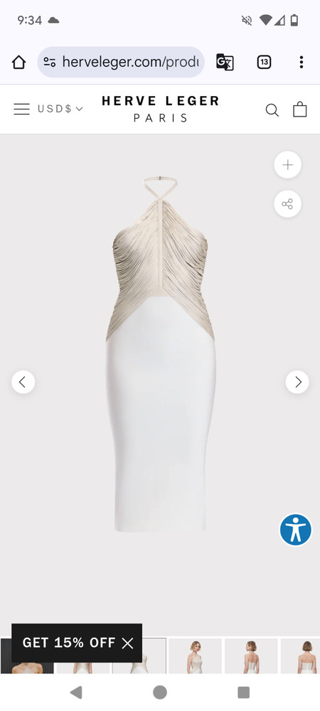 NWT Herve Leger Halter Fringe Dress
