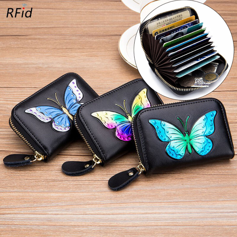 Women’s Leather RFID Blocking Wallet with Multiple Card Slots