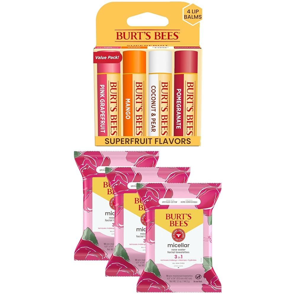 Superfruit Lip Balm Bundle - Grapefruit Mango Coconut Pear Pomegranate 4 Pack