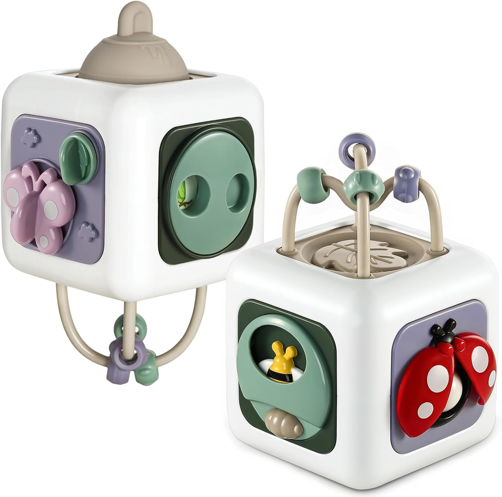 Montessori Educational Insect Busy Cube Toys for 1+ Year Old Boys Girls, Airplan