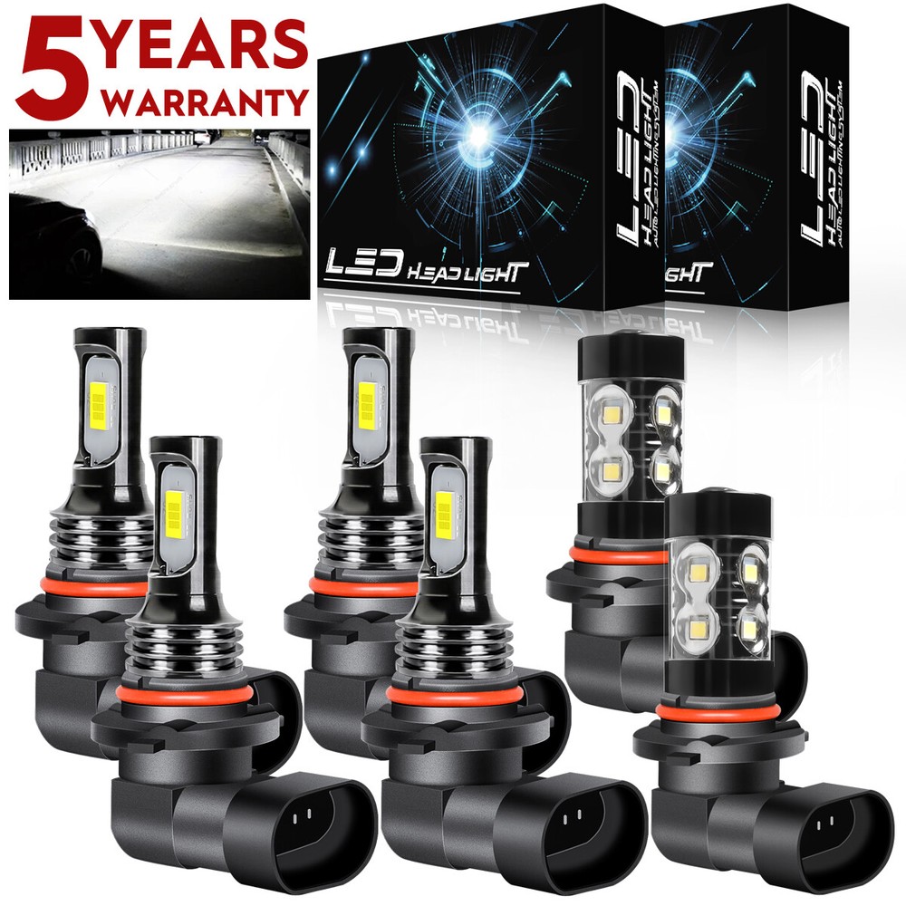 For Chrysler 300 2005-2009 - 6x 6000K LED Headlight High Low Fog Bulbs Combo Kit