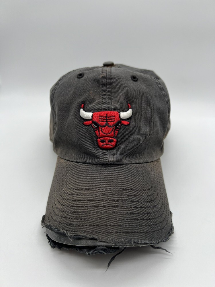 47 Twins Chicago Bulls Hat Cap 90’s Logo Adjustable Black NBA Poor Condition