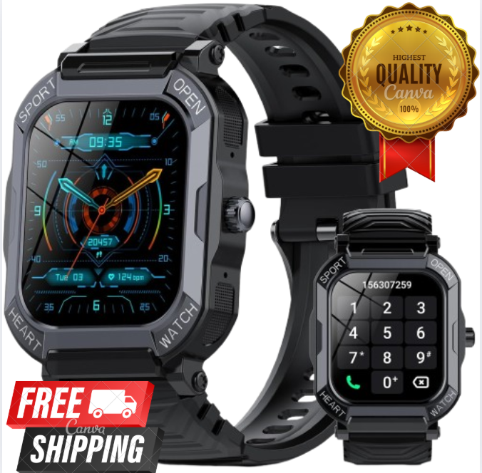 Waterproof Smartwatch for Men & Women - Bluetooth Compatible with iPhone Samsung 2025