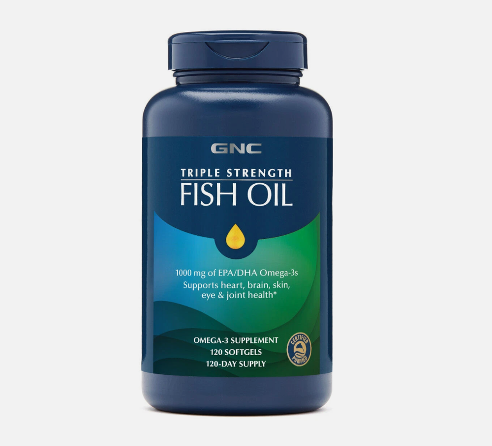 High-Potency Triple Strength Fish Oil 1000mg - 120 Softgels for Heart & Brain Health