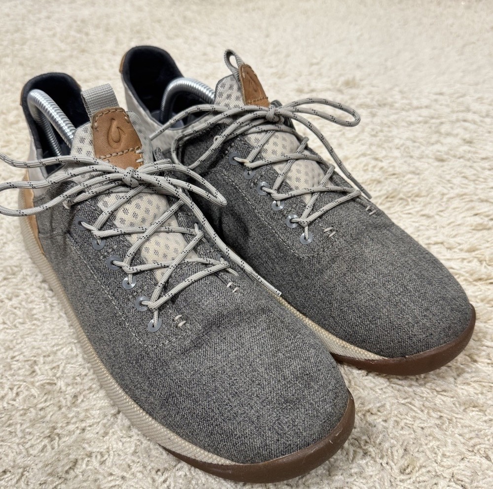 OluKai Nanea Li Sneakers for Men Size 10 in Travel Gray Comfortable Casual Walking Shoes
