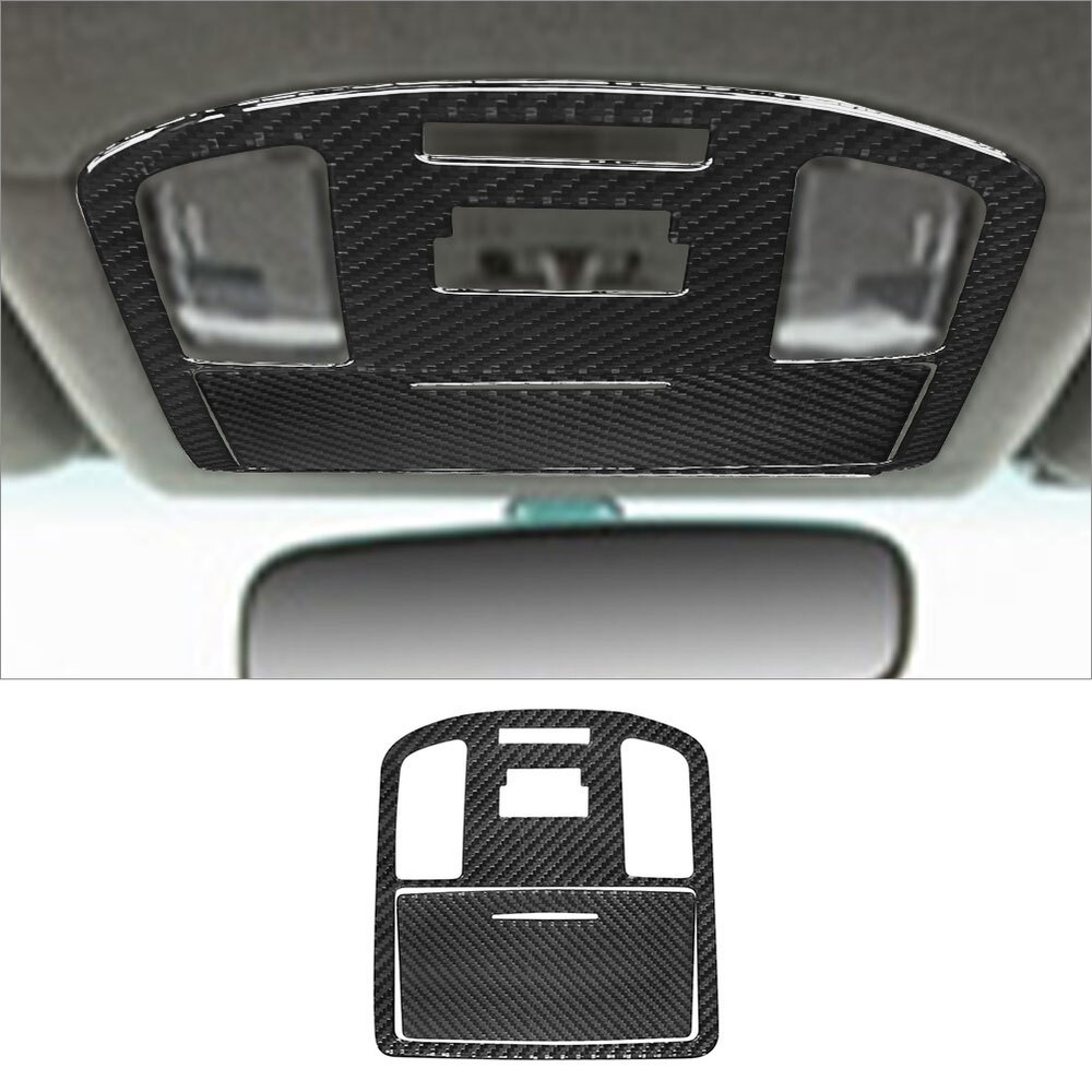 2Pcs Carbon Fiber Interior Overhead Light Console Cover Trim For Toyota Hilux