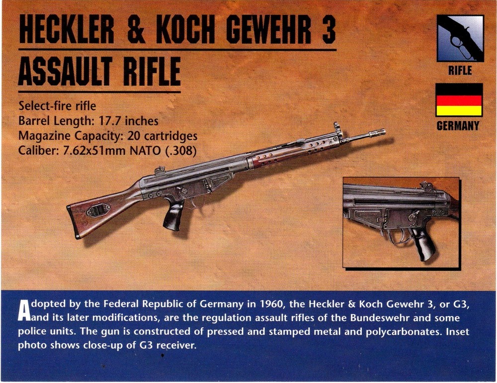 Heckler & Koch Gewehr 3 Assault Rifle Classic Firearms Photo Card u