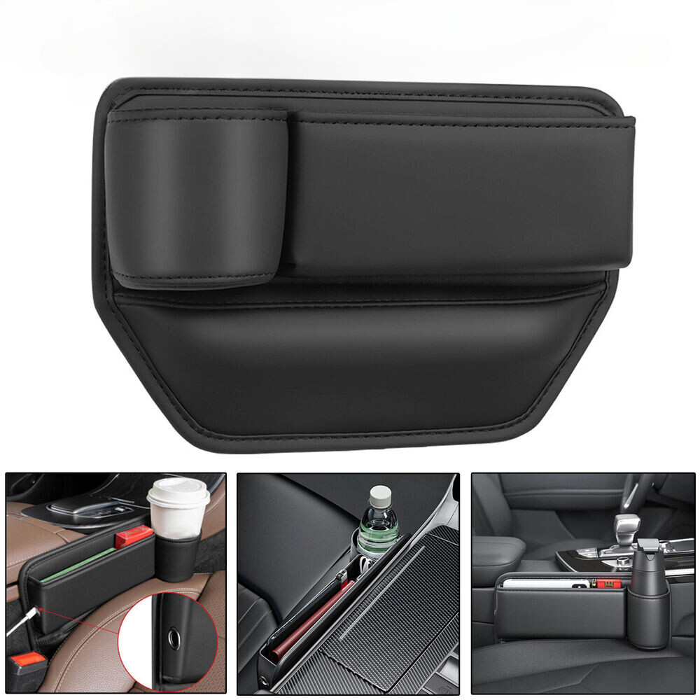 Left Side Car Seat Gap Filler Storage Box Cup Holder Organizer Bag Accessories