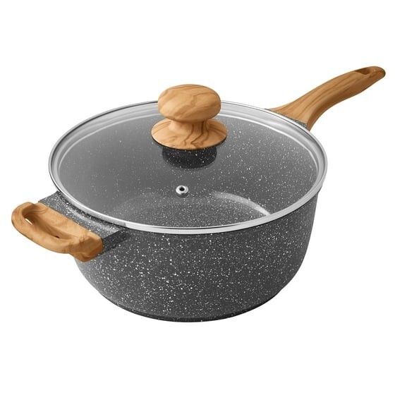 The Pioneer Woman Prairie Signature 4qt Cast Aluminum Sauce Pan Charcoal Speckle