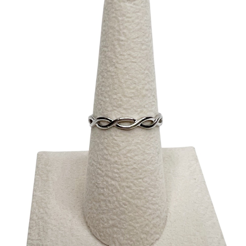 Sterling Silver 925 Twisted Infinity Band Ring Size 6.75 Classic Style