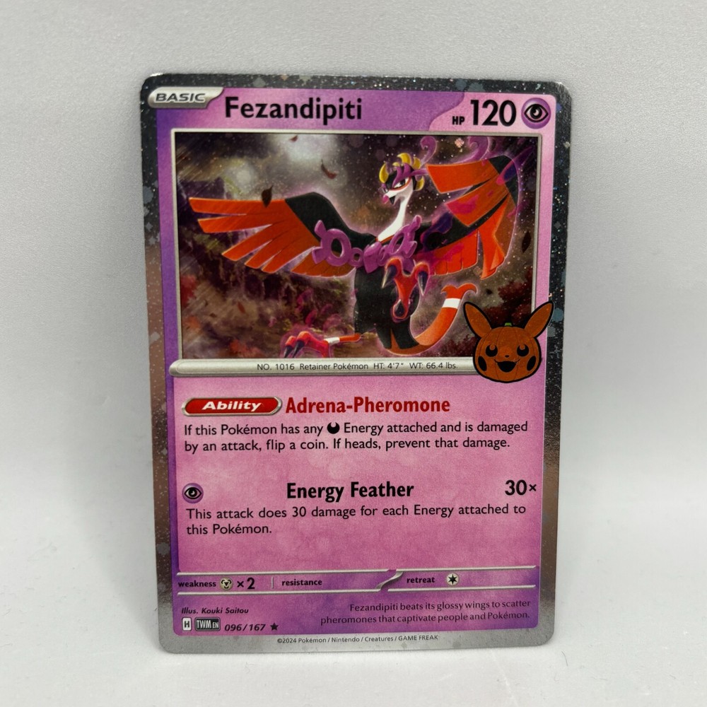 Pokemon TCG Fezandipiti 096/167 Trick or Trade 2024 Holo Promo Near Mint