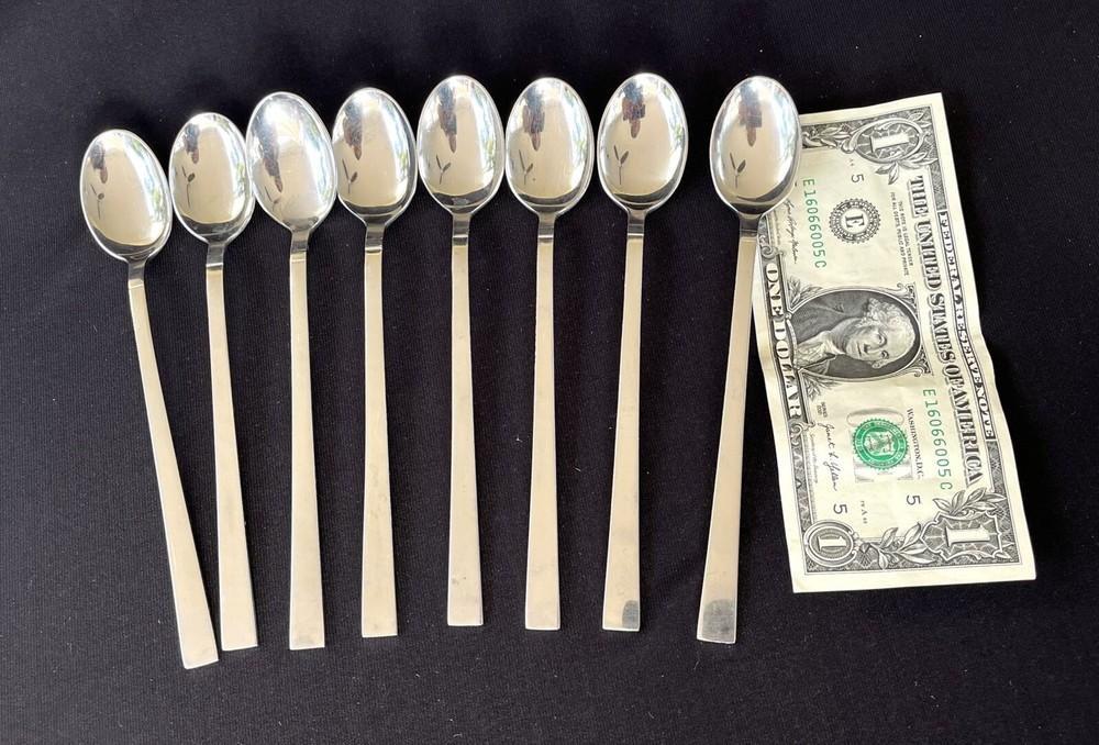 8 x SWENDIA Fine Stainless Steel Iced Tea Spoons Teaspoon Japan Retro Era