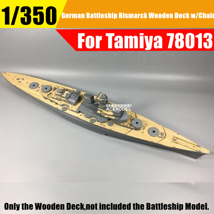 1/350 Tamiya Bismarck Wooden Deck with Metal Chain for Model 78013