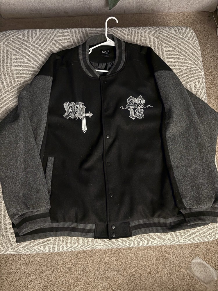 RARE BoohooMAN Letterman Jacket One of a Kind Varsity Style | Not Sold in Stores