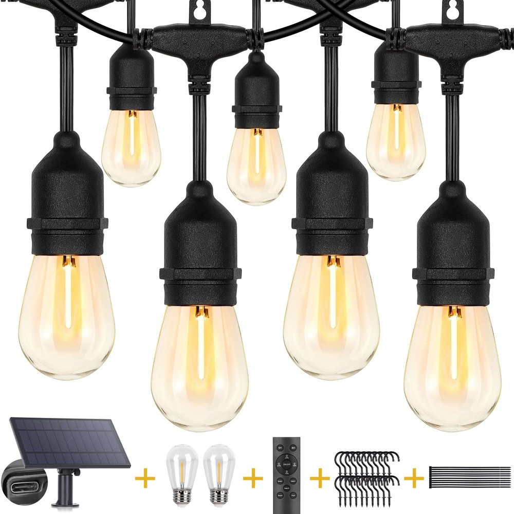 Solar String Lights Outdoor Waterproof 100FT,Solars Light Outdoor with 30+2 S...