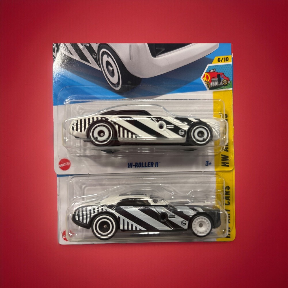 🔥HOTWHEELS 💥HI-ROLLER II ART CARS ( 2 ) VEHICLES ( 1 ) SUPER TREASURE HUNT ❗️