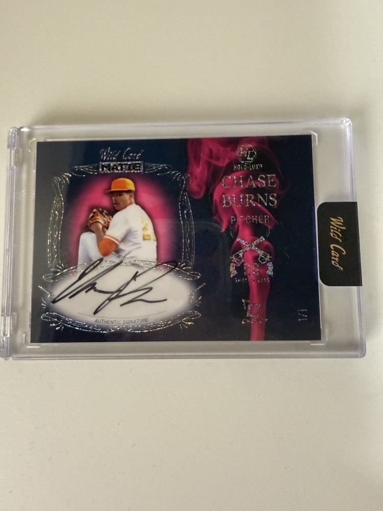 Chase Burns 1/1 Wildcard Matte Auto #2 Pick In draft