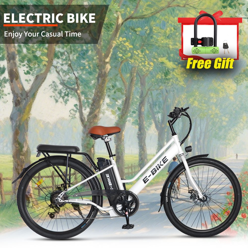26-inch 750W Electric Mountain Bike for Adults 25MPH Off-Road Fat Tire E-Bike US