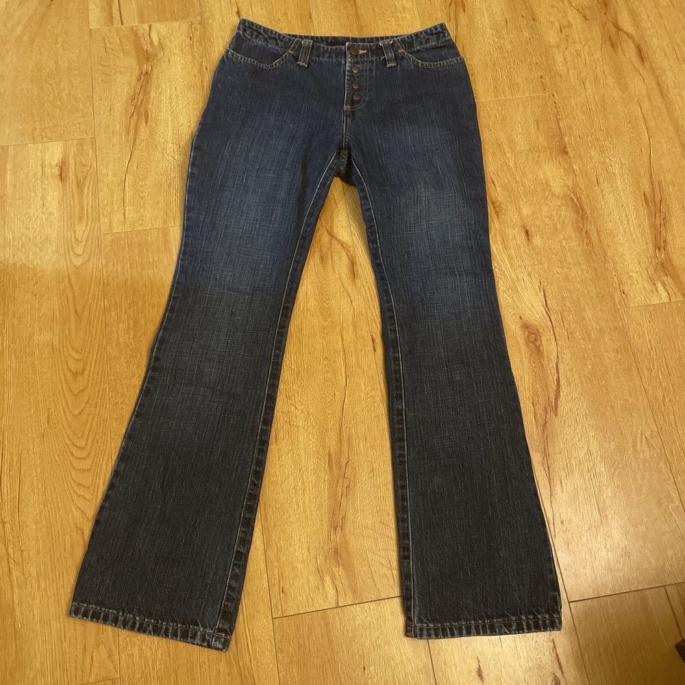 VTG Old Navy Jeans Size 4 Snap Front Denim Bootcut Dark Wash 29x30 Y2K