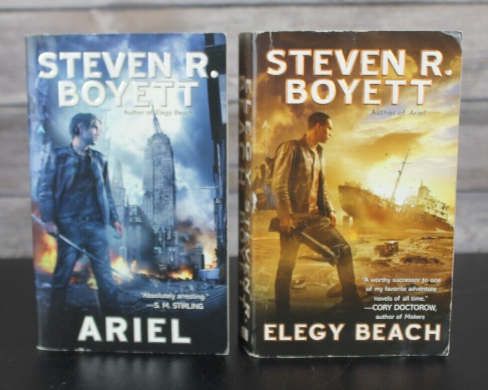 Elegy Beach & Ariel by Steven R. Boyett -Paperback Book- Very Good - 2 Books