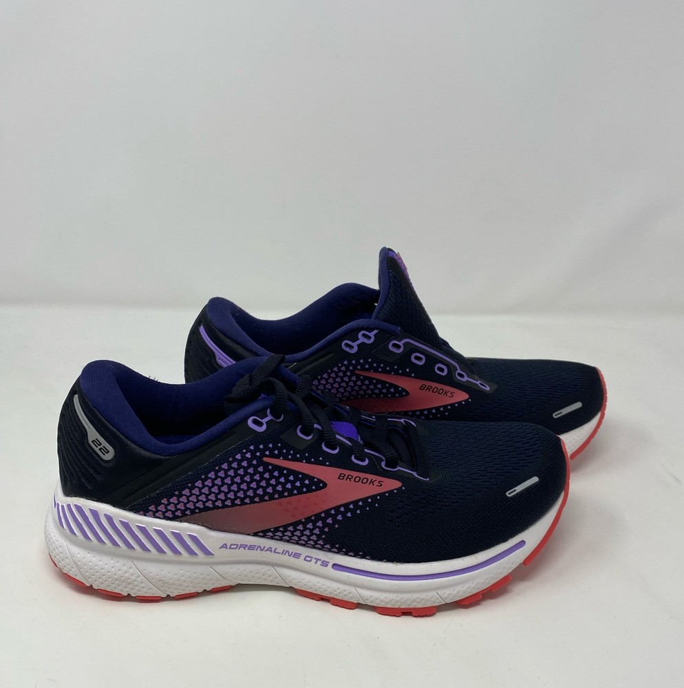 Brooks Adrenaline GTS 22 Women’s Running Shoes Black/Purple/Coral Size 8
