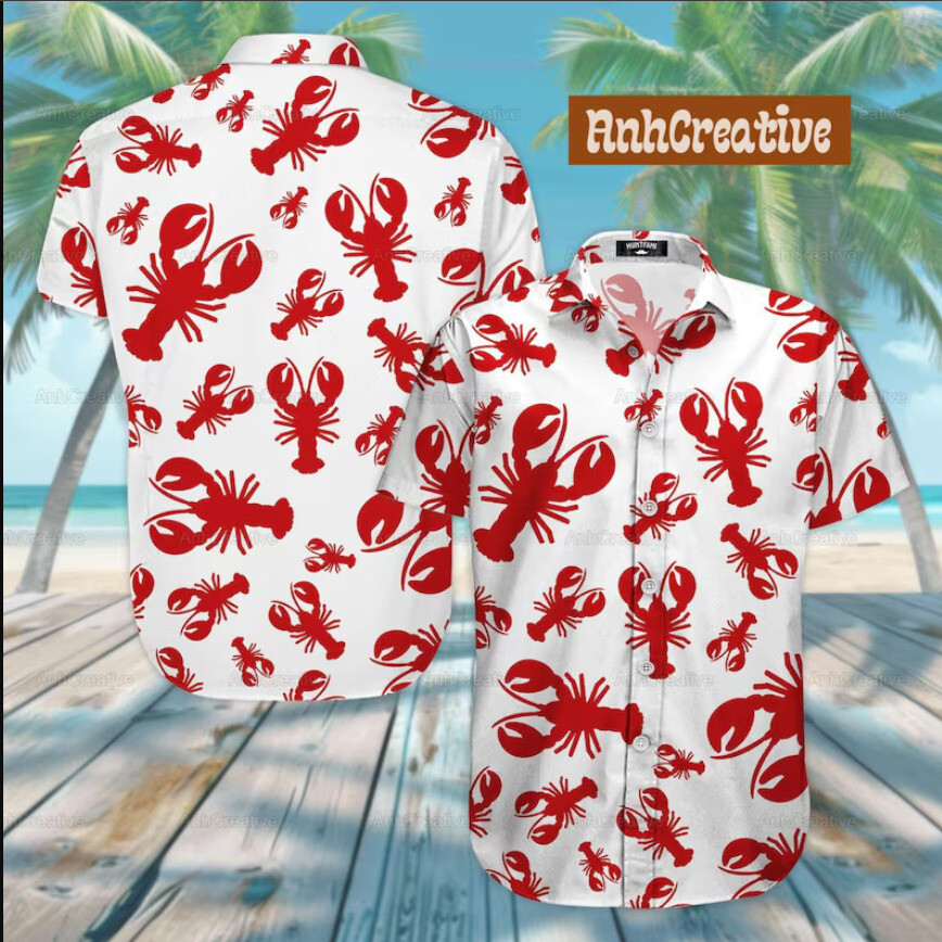 Lobster 3D Hawaiian Shirt Halloween Christmas Gift Best Price US Size